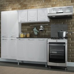 KIT COZINHA CRISTAL 4 PEÇAS ARMÁRIO E BALCÃO - BRANCO
