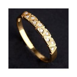 Anel de Ouro Amarelo com 10 Diamante de 1 Ponto