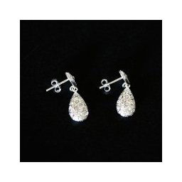 Brinco de Prata 925 Gotas com Zirconia