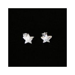 Brinco de Prata 925 Estrela com Zirconia