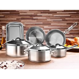 JOGO DE PANELAS TRAMONTINA INOX BARCELONA 6 PÇ