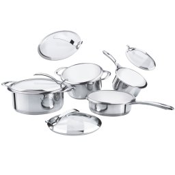 JOGO DE PANELAS TRAMONTINA FORTALEZA - 4 PÇ - EM ACO INOX, VIDRO TEMPERADO E CERAMICA