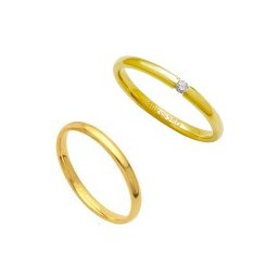 Aliança Anatômica de Ouro 18k 750 Largura 2.00mm Altura 1.30mm / Aliança Anatômica de Ouro 18k 750 com 1 Brilhante1 de 3.50 Pontos Largura 2.00mm Altura 1.50mm