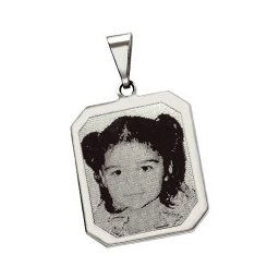 Pingente de Prata com foto gravada / Fotogravação 21.5mm x 12.9mm