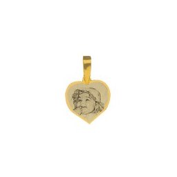 Pingente de Ouro com foto gravada / Fotogravação 9mm x 10mm