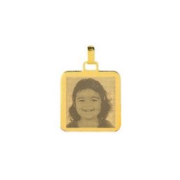 Pingente de Ouro com foto gravada / Fotogravação 16.4mm x 16.4mm