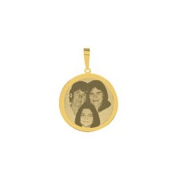 Pingente de Ouro com foto gravada / Fotogravação 25.3mm