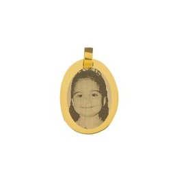 Pingente de Ouro com foto gravada / Fotogravação 19 mm x 14.2 mm