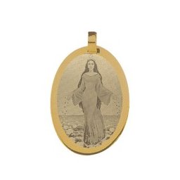 Pingente de Ouro com foto gravada / Fotogravação 30mm x 21mm