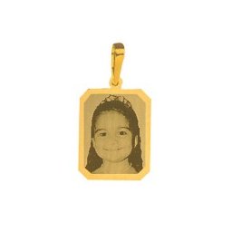 Pingente de Ouro com foto gravada / Fotogravação 19mm x 15mm