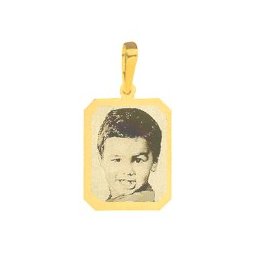 Pingente de Ouro com foto gravada / Fotogravação 21mm x 17.2mm