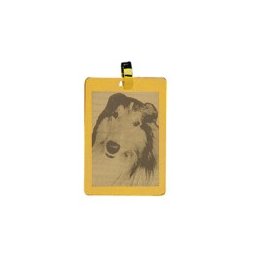Pingente de Ouro com foto gravada / Fotogravação 13.5mm x 9.6mm