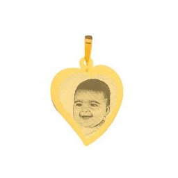 Pingente de Ouro com foto gravada / Fotogravação 23.2mm x 21.2mm
