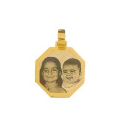 Pingente de Ouro com foto gravada / Fotogravação 18.3mm x 18.3mm