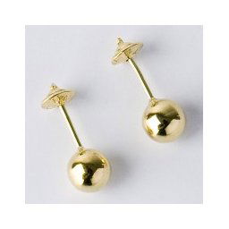 Brinco de Ouro Amarelo com Bola Pequena