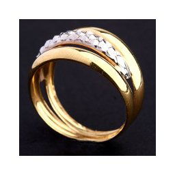 Anel de Cores Ouro Amarelo e Ouro Branco