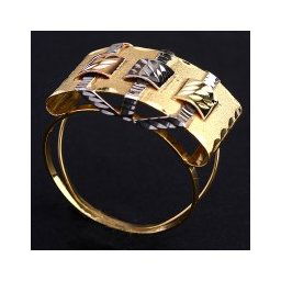 Anel de Ouro Trabalhado Com Três Cores Ouro Amarelo, Ouro Branco e Ouro Vermelho