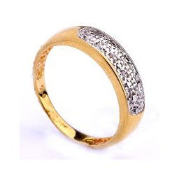 Anel de Ouro Amarelo e Ouro Branco Pave