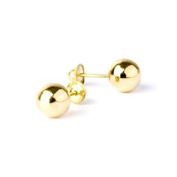 Brinco Bola Média de Ouro Amarelo