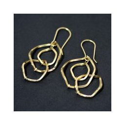 Brinco de Ouro com 3 Argolas Retorcidas