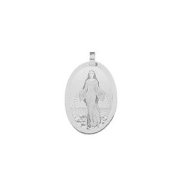 Pingente de Ouro Branco com foto gravada / Fotogravação 30 mm x 21 mm / 2.3 g