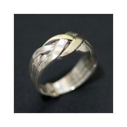Anel Turco de Prata 925 com Ouro Amarelo 18k