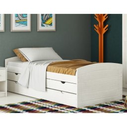 BICAMA SOLTEIRO MADEIRA MACIÇA C/ 03 GAVETAS LUXX HOME