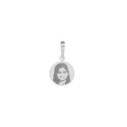 Pingente de Ouro Branco com foto gravada / Fotogravação 12 mm / 0.7 g