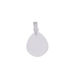 Pingente de Ouro Branco com foto gravada / Fotogravação 15.2 mm x 13.8 mm / 0.85 g
