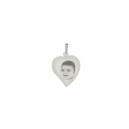 Pingente de Ouro Branco com foto gravada / Fotogravação 18 mm x 16 mm / 1.1 g