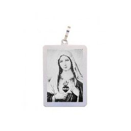Pingente de Ouro Branco com foto gravada / Fotogravação 13.5 mm x 9.6 mm / 0.65 g