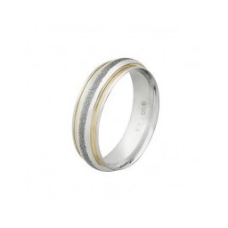 Aliança anatômica 7 mm com 2 filetes em prata fosca