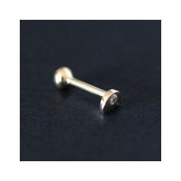Piercing de Ouro 18k 0750 Meia Lua com 1 Pedra de Zircônia