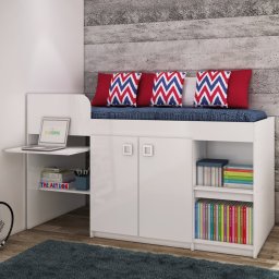 CAMA COM ARMÁRIO MULTIFUNCIONAL BRANCA