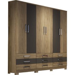 GUARDA-ROUPAS 6 PORTAS 9 GAVETAS - 2 CORES