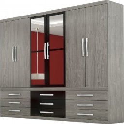 GUARDA-ROUPAS COM ESPELHO 6 PORTAS 9 GAVETAS