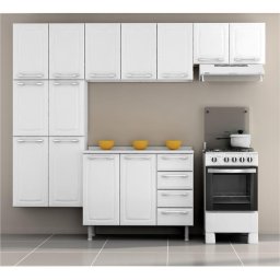 ARMÁRIO DE COZINHA 13 PORTAS AÇO LAMINADO BRANCO