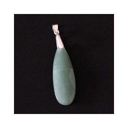 Pingente de Prata 925 com Pedra Natural Jade Verde Claro Facetada