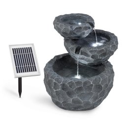 Blumfeldt Murach kaskádová fontána, akumulátorový provoz 2 kW, solární panel, 3 LED diody