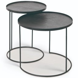 Ethnicraft designové odkládací stolky Round Tray Side Table Set