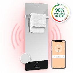 Klarstein Hot Spot Crystal Reflect Smart, infračervený ohřívač, 850 W, aplikace, časovač, zrcadlo
