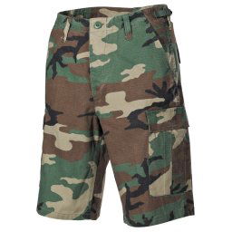 MFH kraťasy US střih BDU rip-stop seprané WOODLAND vel.XL