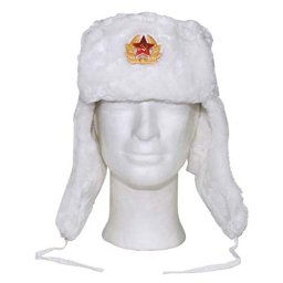 Beranice / Uschanka ruská se znakem BÍLÁ vel.L / 59cm