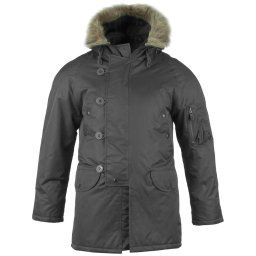 MIL-TEC bunda US pilotní N-3B BASIC dlouhá ČERNÁ vel.3XL