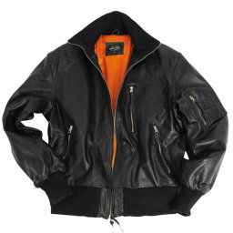 MIL-TEC bunda kožená BW AVIATOR ČERNÁ vel.48