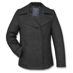 MIL-TEC kabát US PEA COAT vlněný ČERNÝ vel.XXL