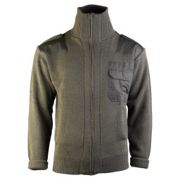 Svetr vlněný dlouhý zip s kapsou ZELENÝ vel. 60
