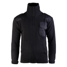 Svetr vlněný dlouhý zip s kapsou ČERNÝ vel. 60