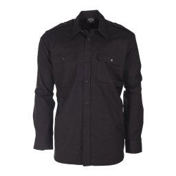 MIL-TEC košile polní na knoflíky rip-stop ČERNÁ vel.3XL