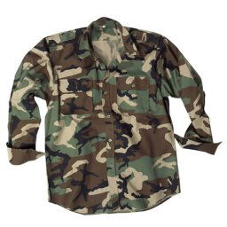 MIL-TEC košile polní na knoflíky rip-stop WOODLAND vel.XL